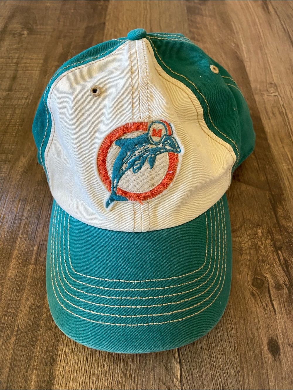 Vintage Dolphin Baseball Cap in Teal and White